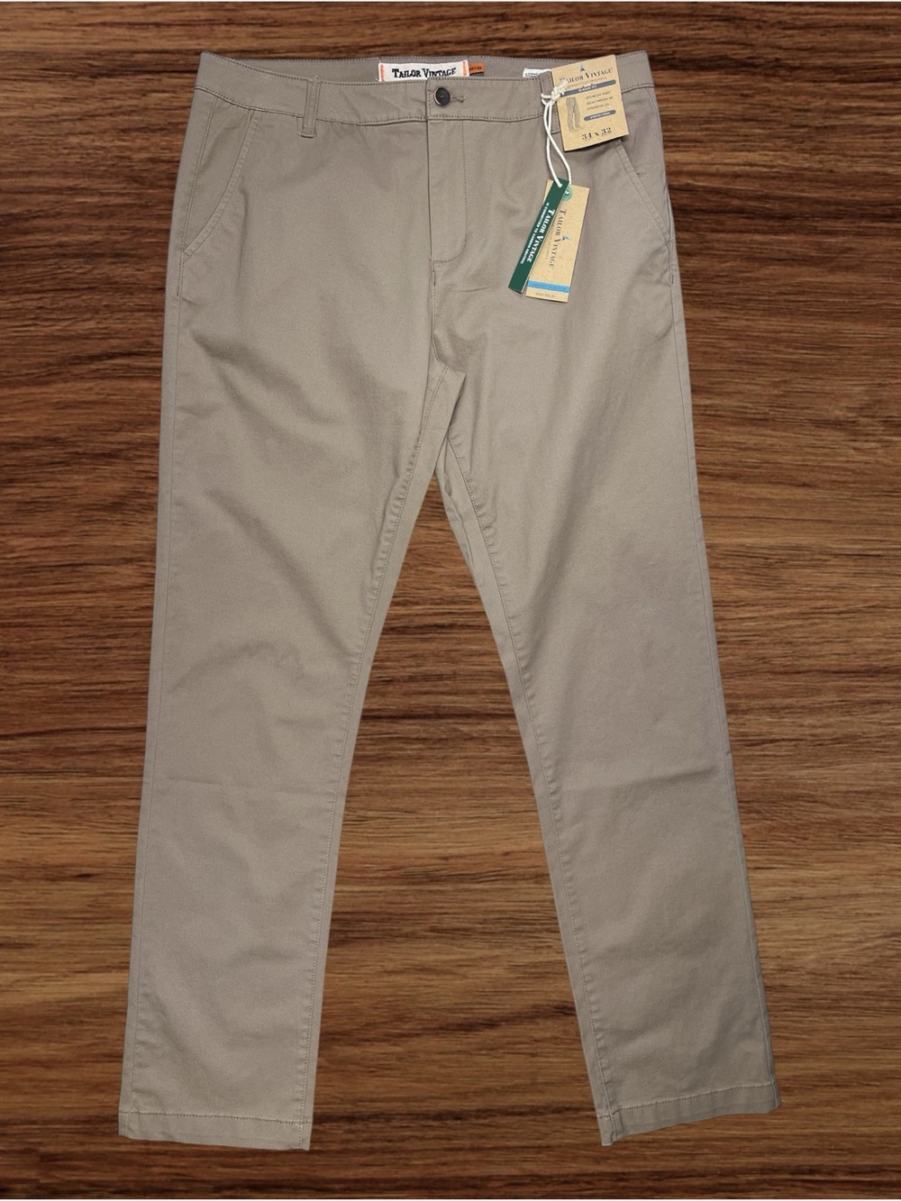 Tailor Vintage Connecticut Originals Classic Fit Khaki Chino Pant. 34/32
